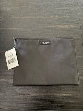 Kate Spade Cosmetic Bag Zippered Pouch Black Nylon
Large 8x6 NWT See Description